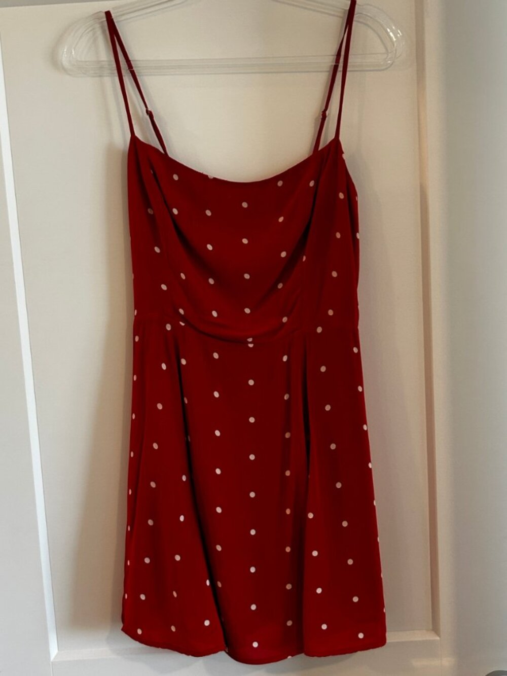 Reformation Stacey Mini Dress | Red & White Polka Dot | Size 8 - Picture 2 of 6